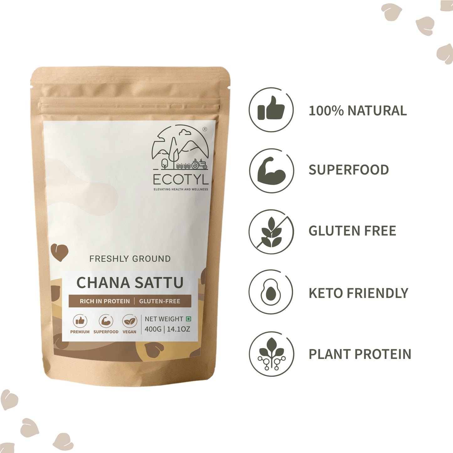 Ecotyl Chana Sattu Powder Powder - 400gm