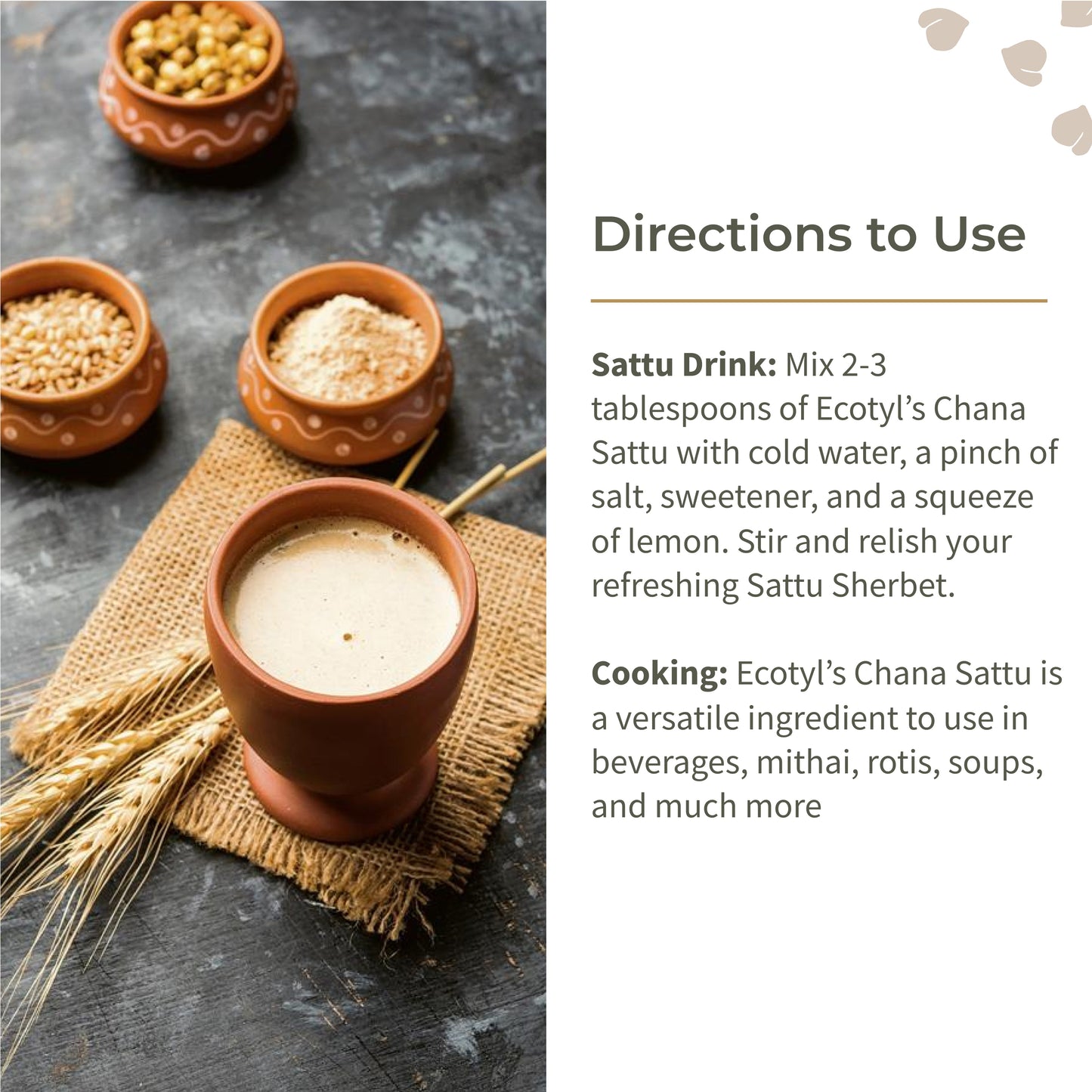 Ecotyl Chana Sattu Powder Powder - 400gm