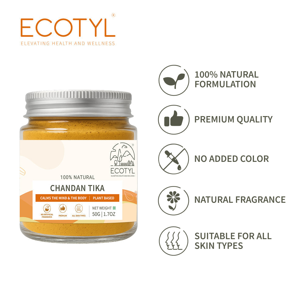 Ecotyl Chandan Teeka | Natural Sandalwood Teeka | Puja & Meditation | 50g