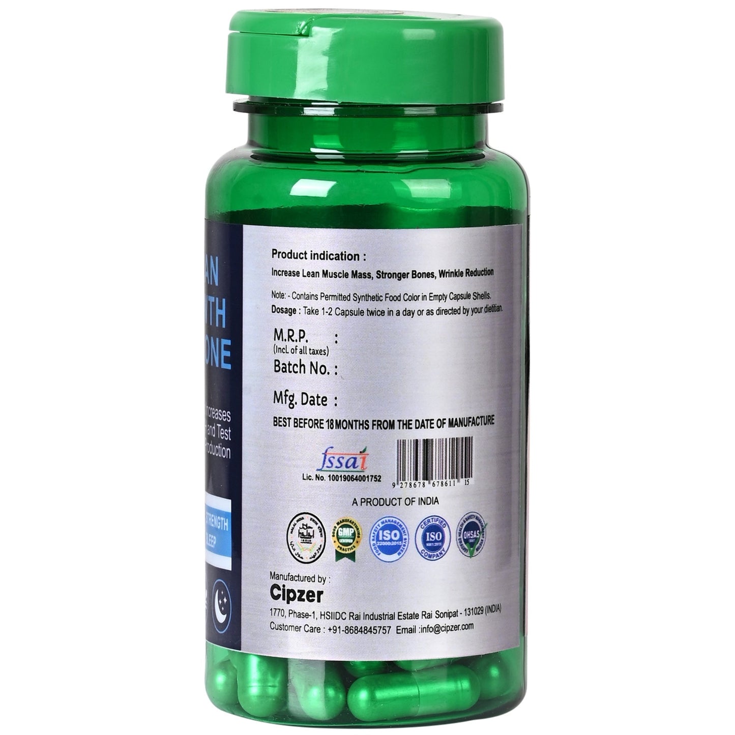 Cipzer Human Growth Hormone 60 Capsules | Herbal HGH Support for Height, Muscle Growth & Vitality