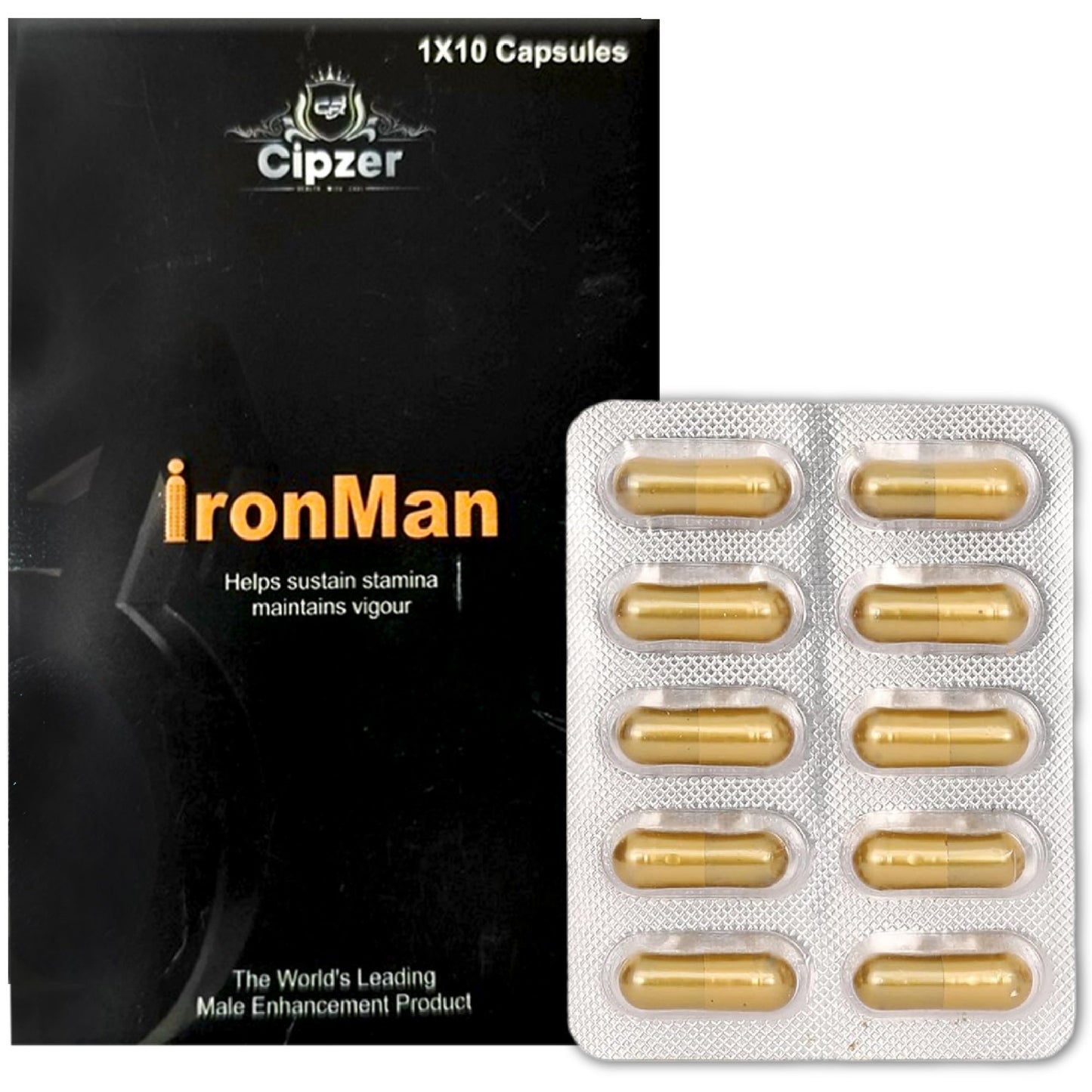 Cipzer Iron Man 10 Capsules | Herbal Stamina, Erection, Sexual Power & Timing Enhancer for Men