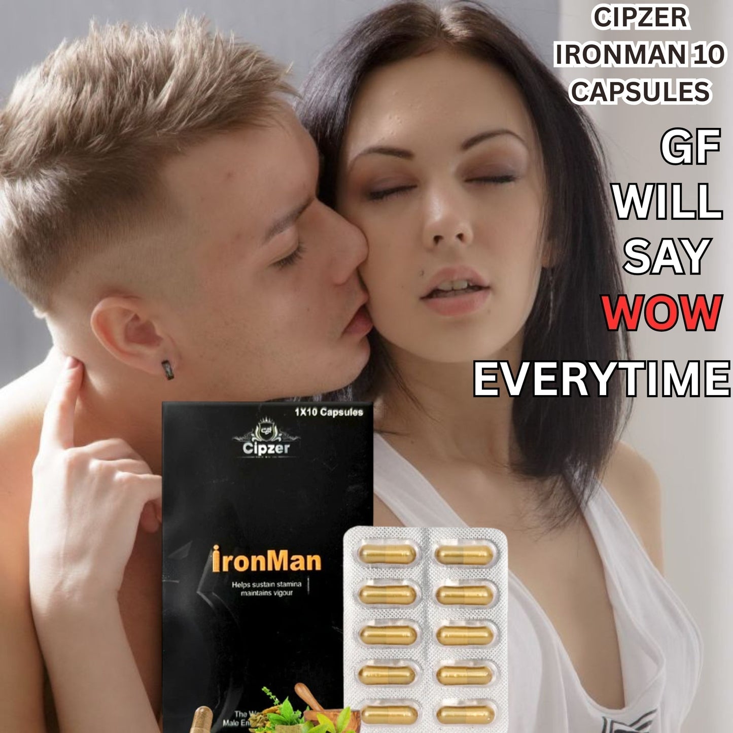 Cipzer Iron Man 10 Capsules | Herbal Stamina, Erection, Sexual Power & Timing Enhancer for Men
