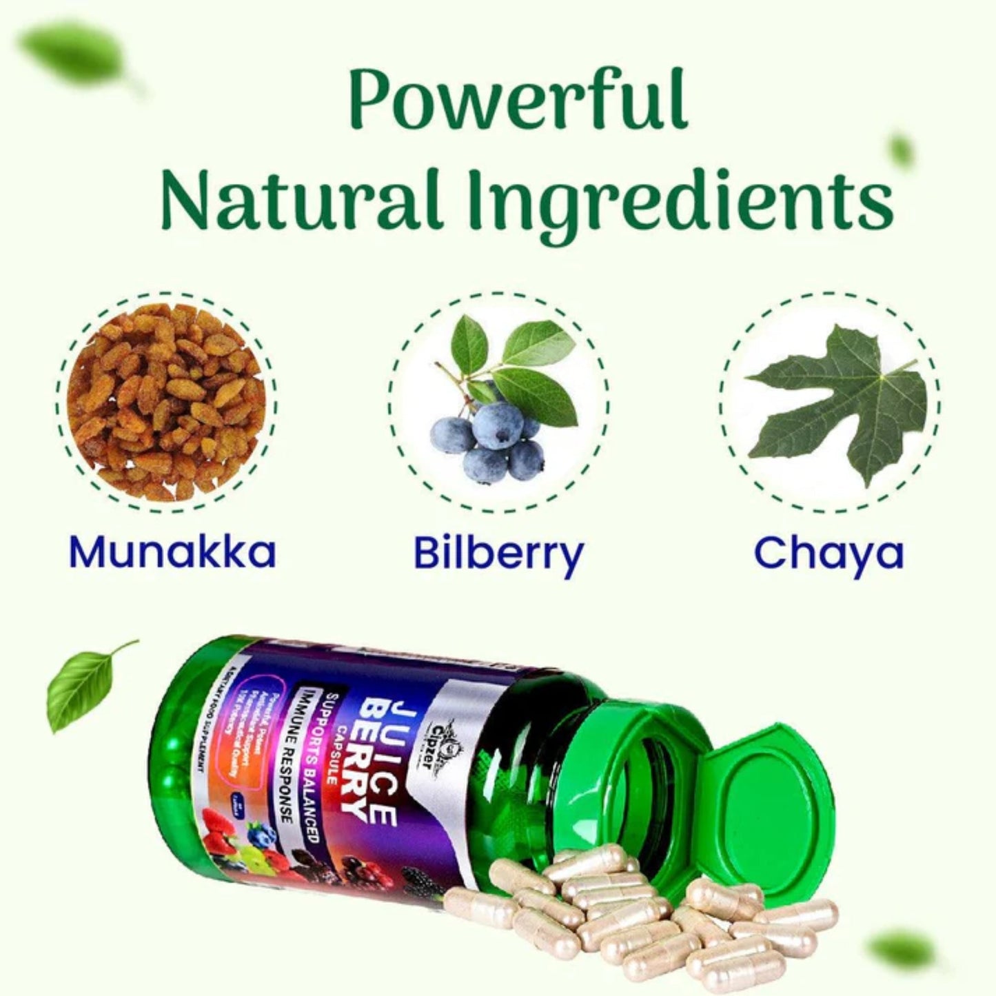 Cipzer Juice Berry 60 Capsules | Herbal Antioxidant, Immunity Booster, Detox & Daily Wellness Support