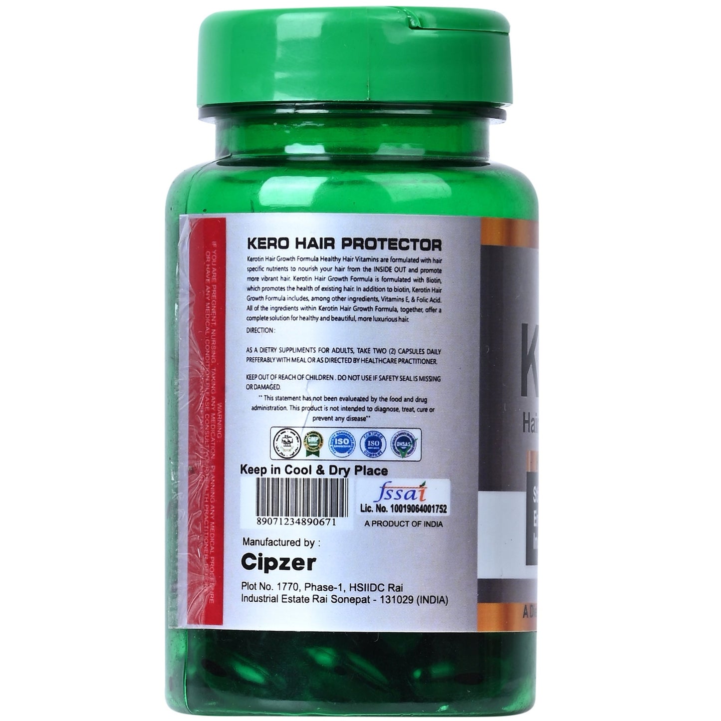 Cipzer Kero Hair Protector Capsules | Prevent Hair Fall, Boost Hair Growth & Strengthen Roots Naturally