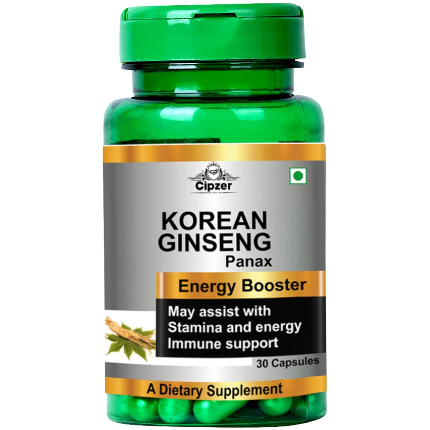 Cipzer Korean Ginseng Capsules | Boost Energy, Immunity, Stamina & Mental Alertness Naturally
