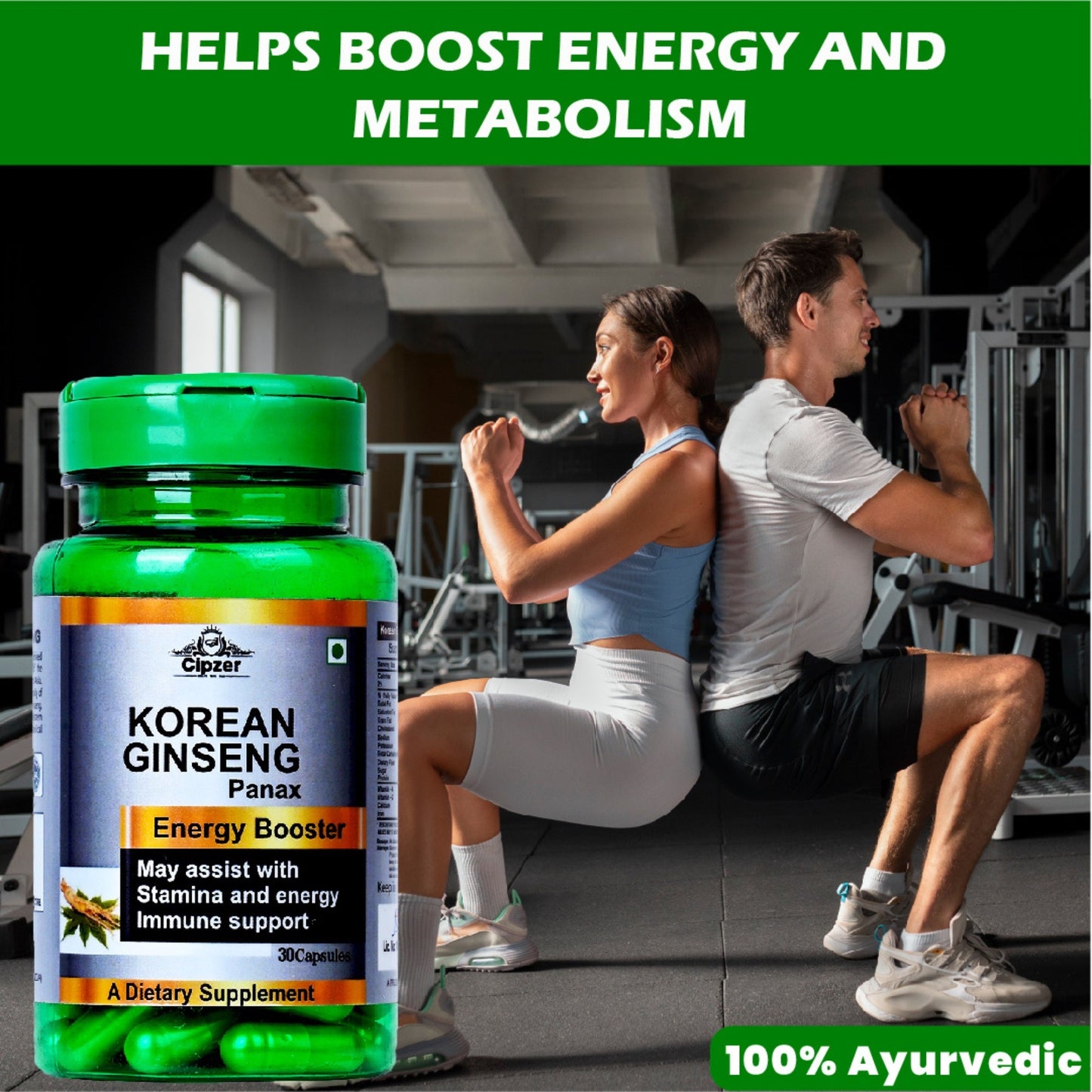 Cipzer Korean Ginseng Capsules | Boost Energy, Immunity, Stamina & Mental Alertness Naturally