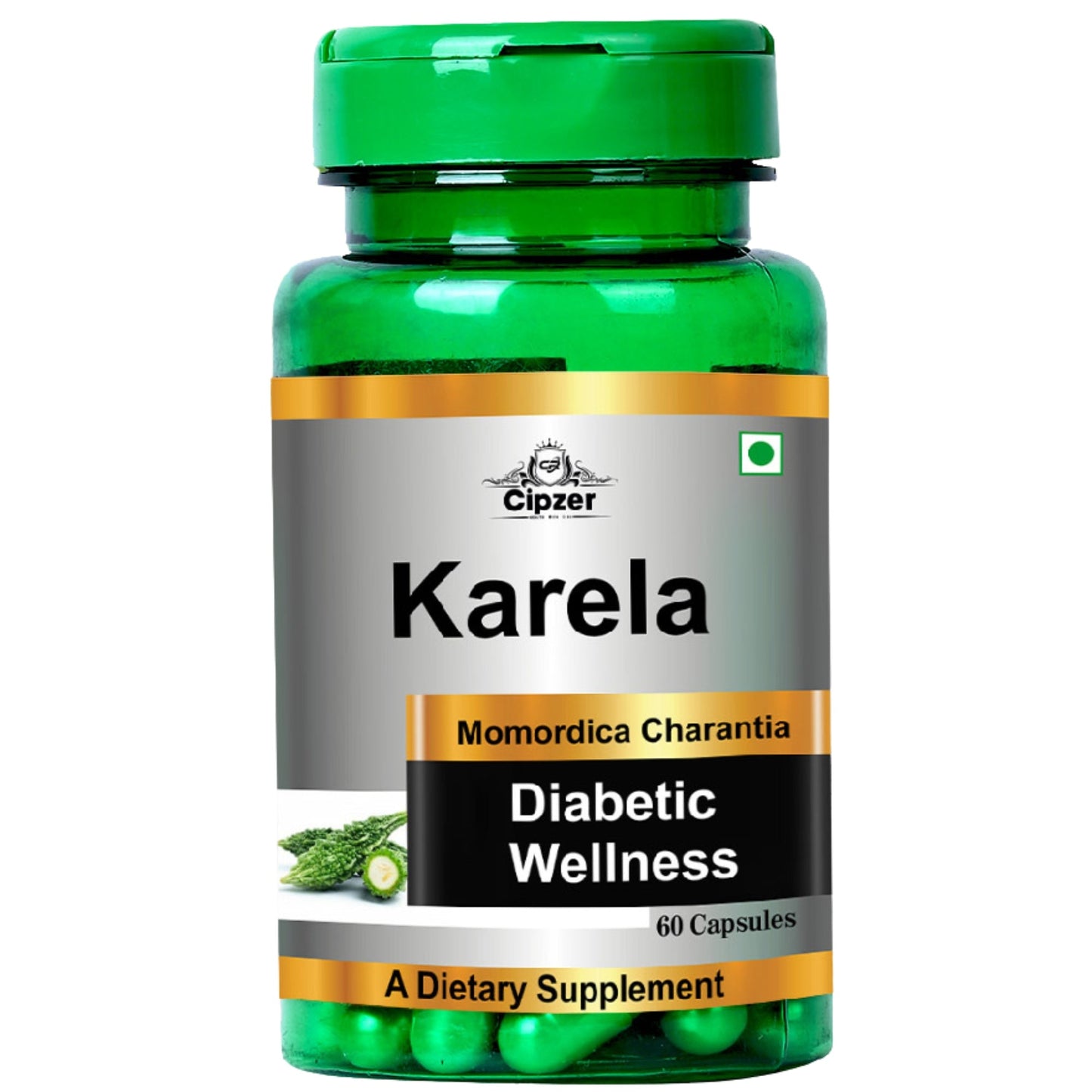 Cipzer Karela Capsules | Herbal Blood Sugar Control, Digestion, Liver Detox & Immunity Support