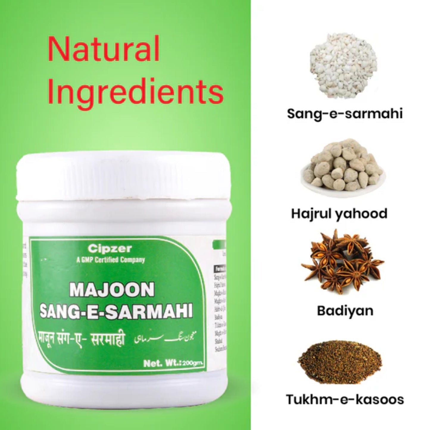 Cipzer Majoon Sang-E-Sarmahi Powder - 200gm | Herbal Kidney Stone Relief, Urinary Health & Bladder Support