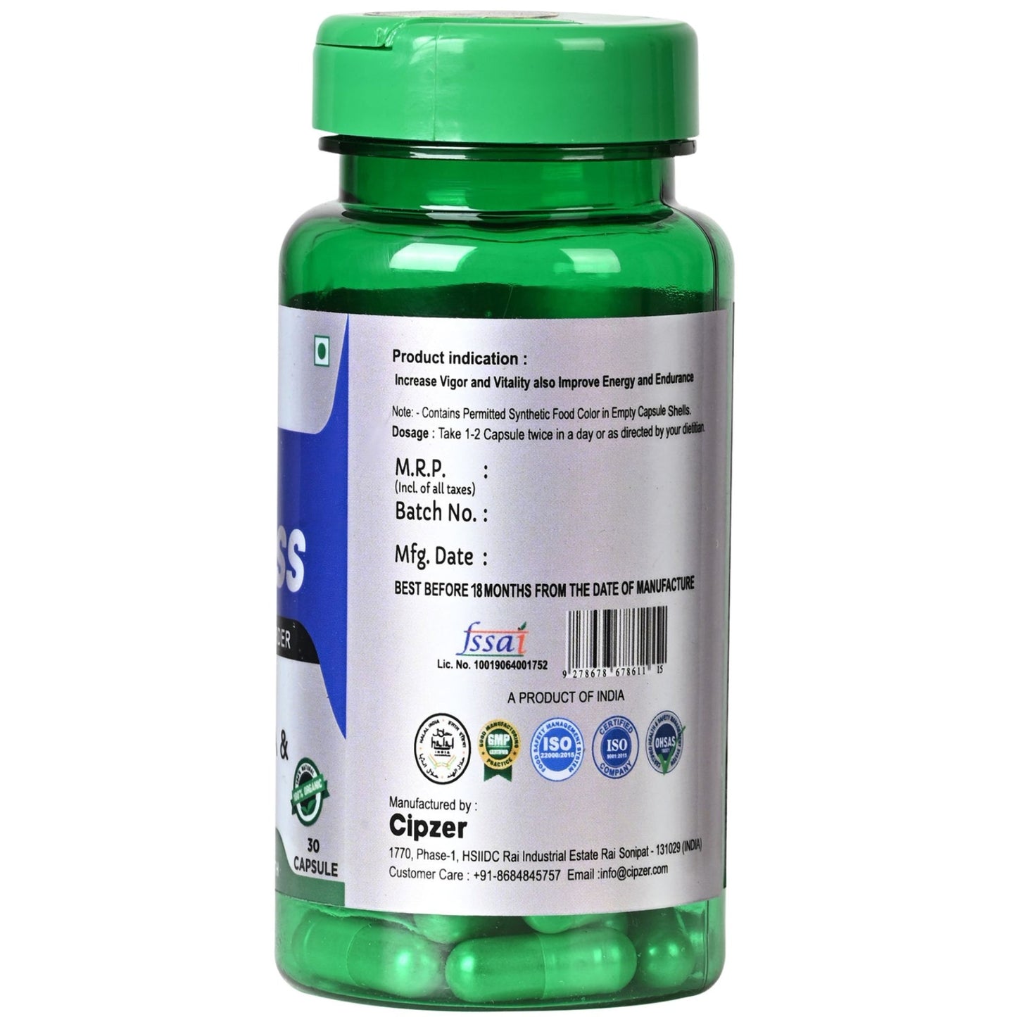 Cipzer Men Wellness 30 Capsules | Boost Stamina, Strength, Energy, Vitality & Male Performance