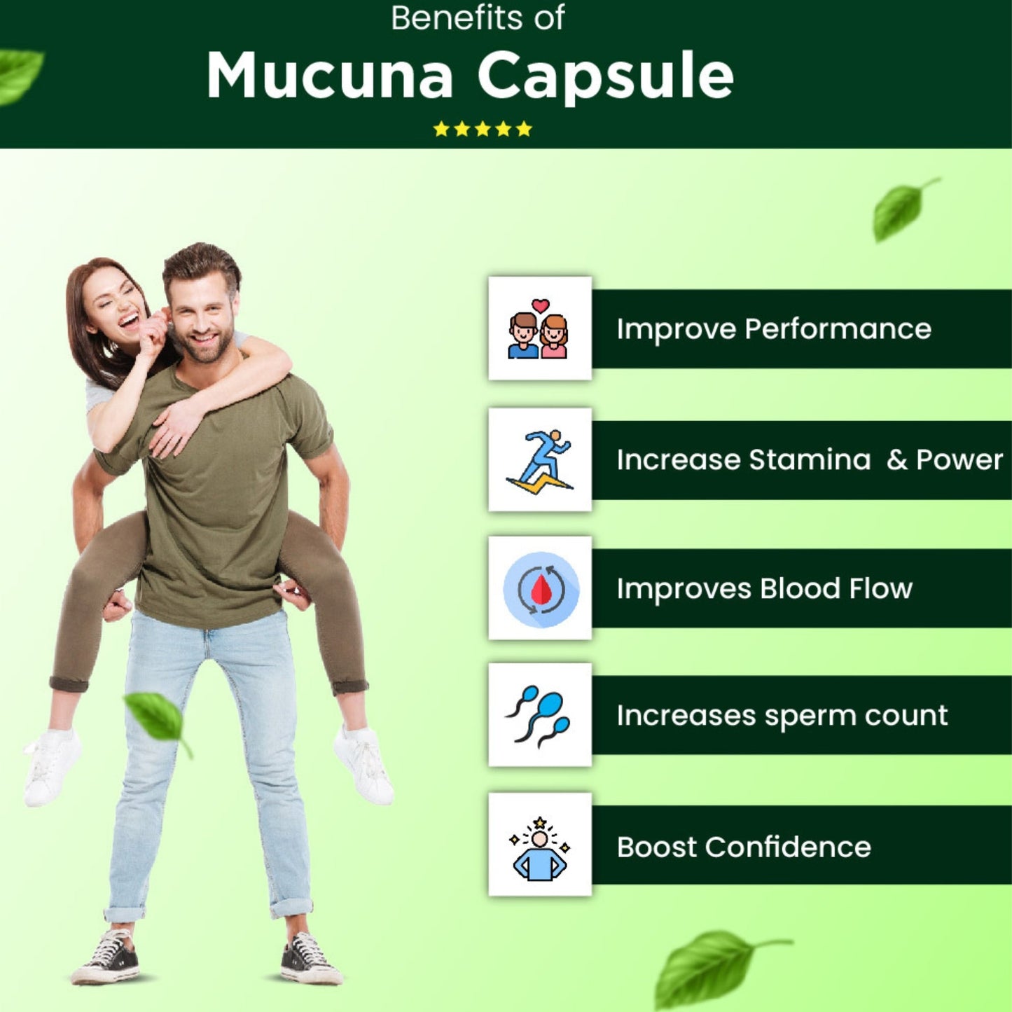 Cipzer Mucuna Capsules Boost Sexual Stamina, Enhance Libido, Improve Vitality & Energy
