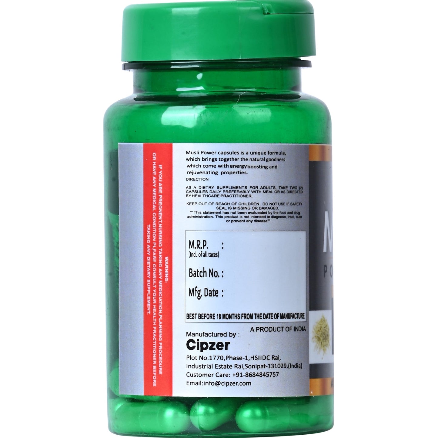 Cipzer Musli Powertech Capsules | Boost Sexual Stamina, Energy, Strength & Men’s Performance Naturally