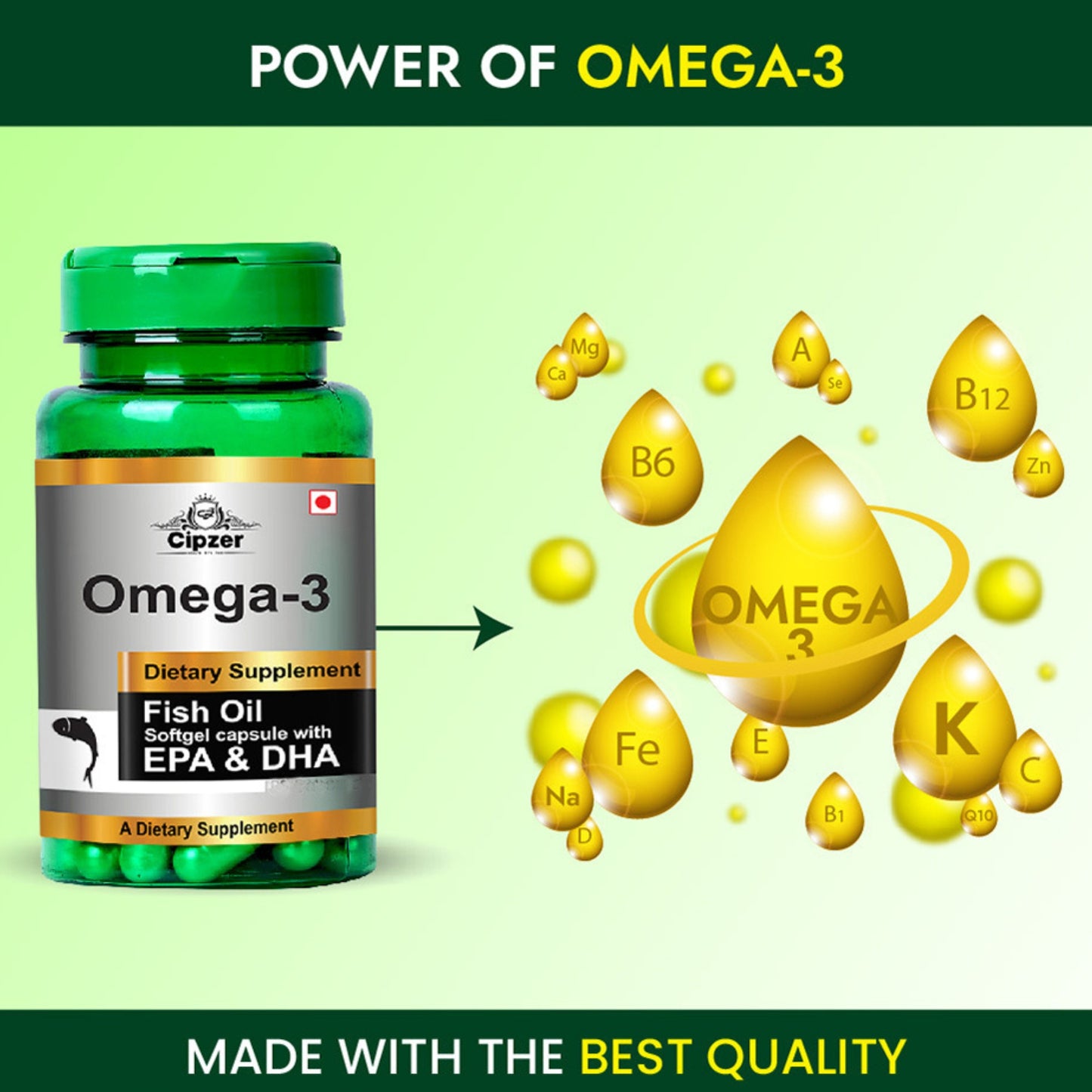Cipzer Omega-3 Fish Oil Softgel Capsule