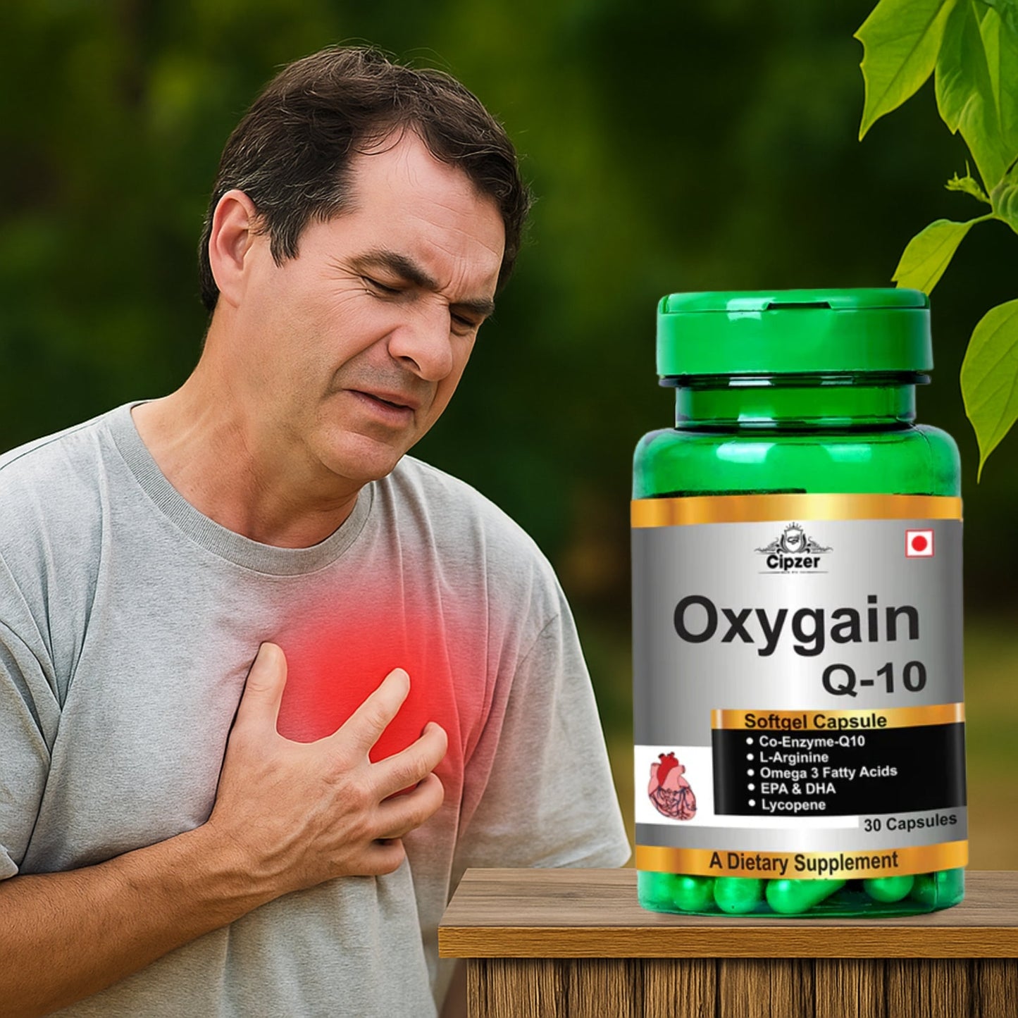 Cipzer Oxygain Q10 Capsules | Heart Health, Energy Boost, Anti-Aging & Overall Wellness