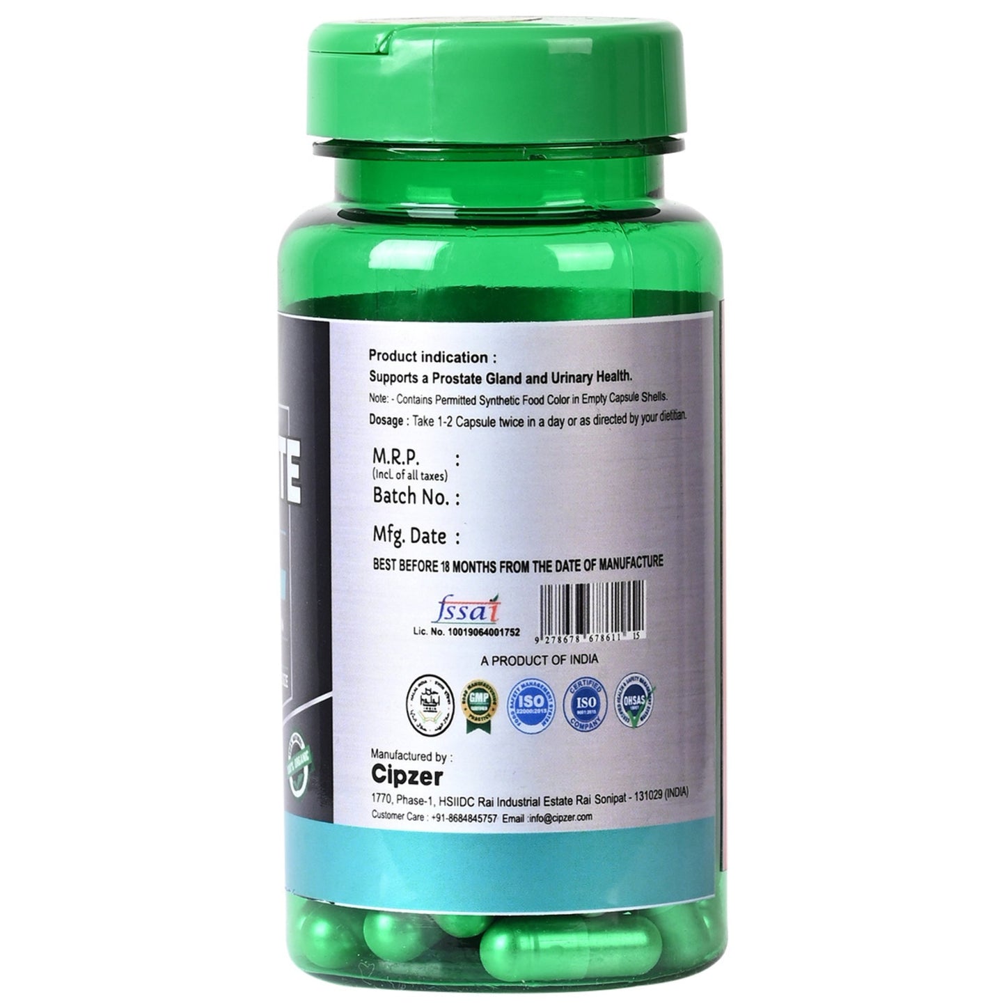 Cipzer Prostate Support Urinary Tract 30 Capsules | Herbal Relief For Prostate Health & Urinary Flow