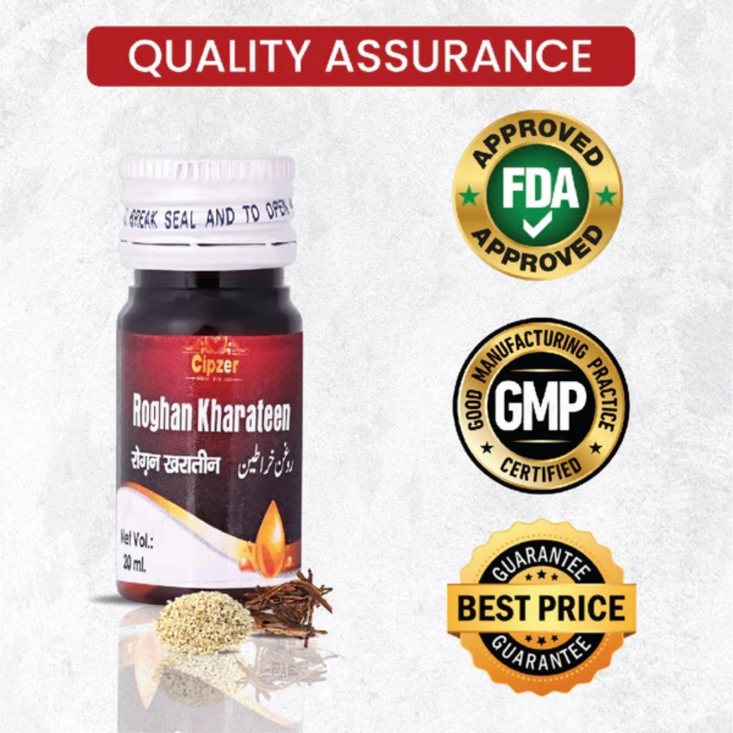 Cipzer Roghan Kharateen 20 ML | Herbal Oil To Enhance Sexual Health, Vitality & Stamina Naturally