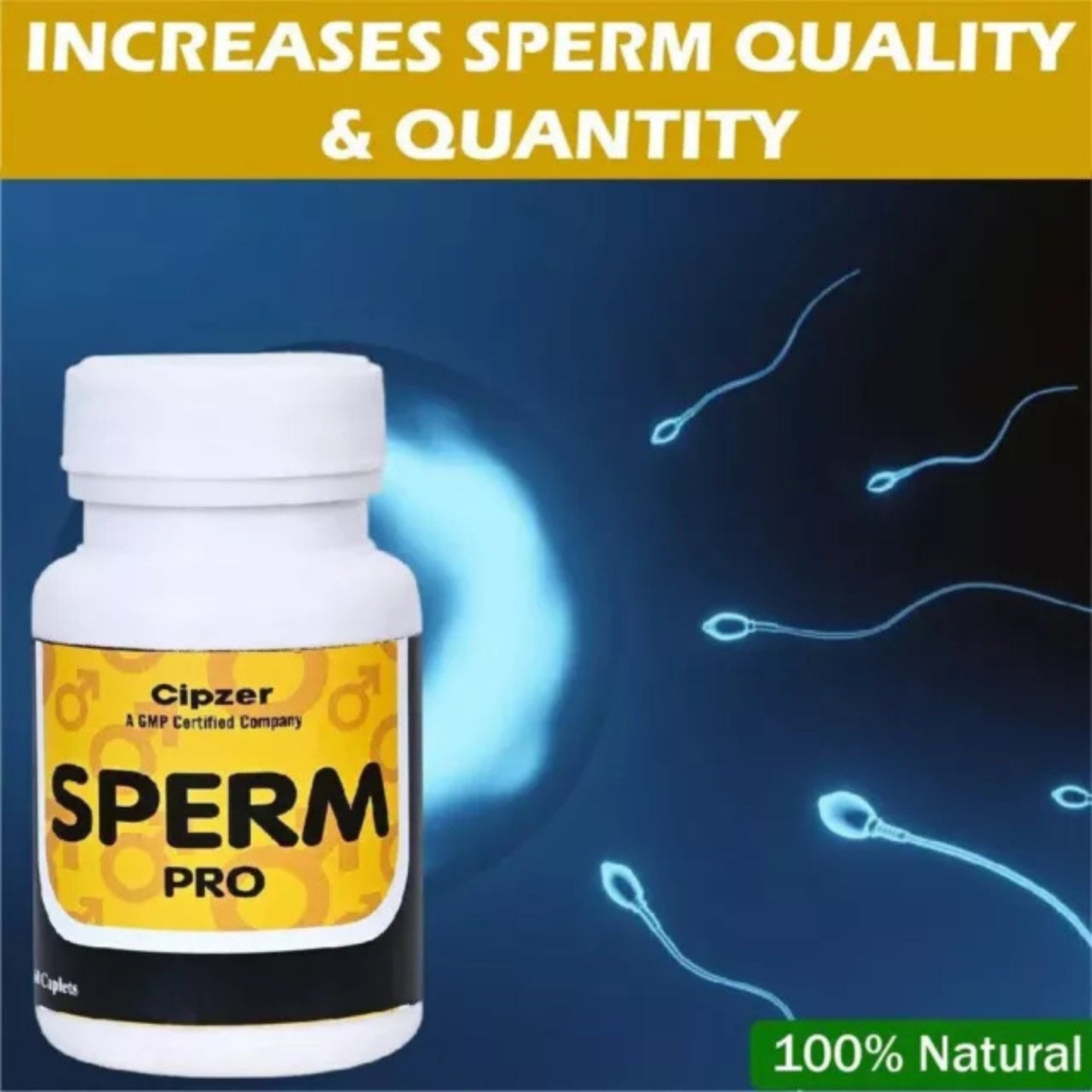 Cipzer Sperm Pro 60 Capsules | Boost Sperm Count, Motility, Male Fertility & Sexual Wellness