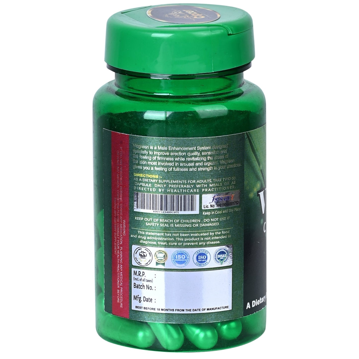 Cipzer Viagreen 60 Capsules | Natural Male Sexual Performance Booster For Penis Size, Sex Timing, Stamina & Strength