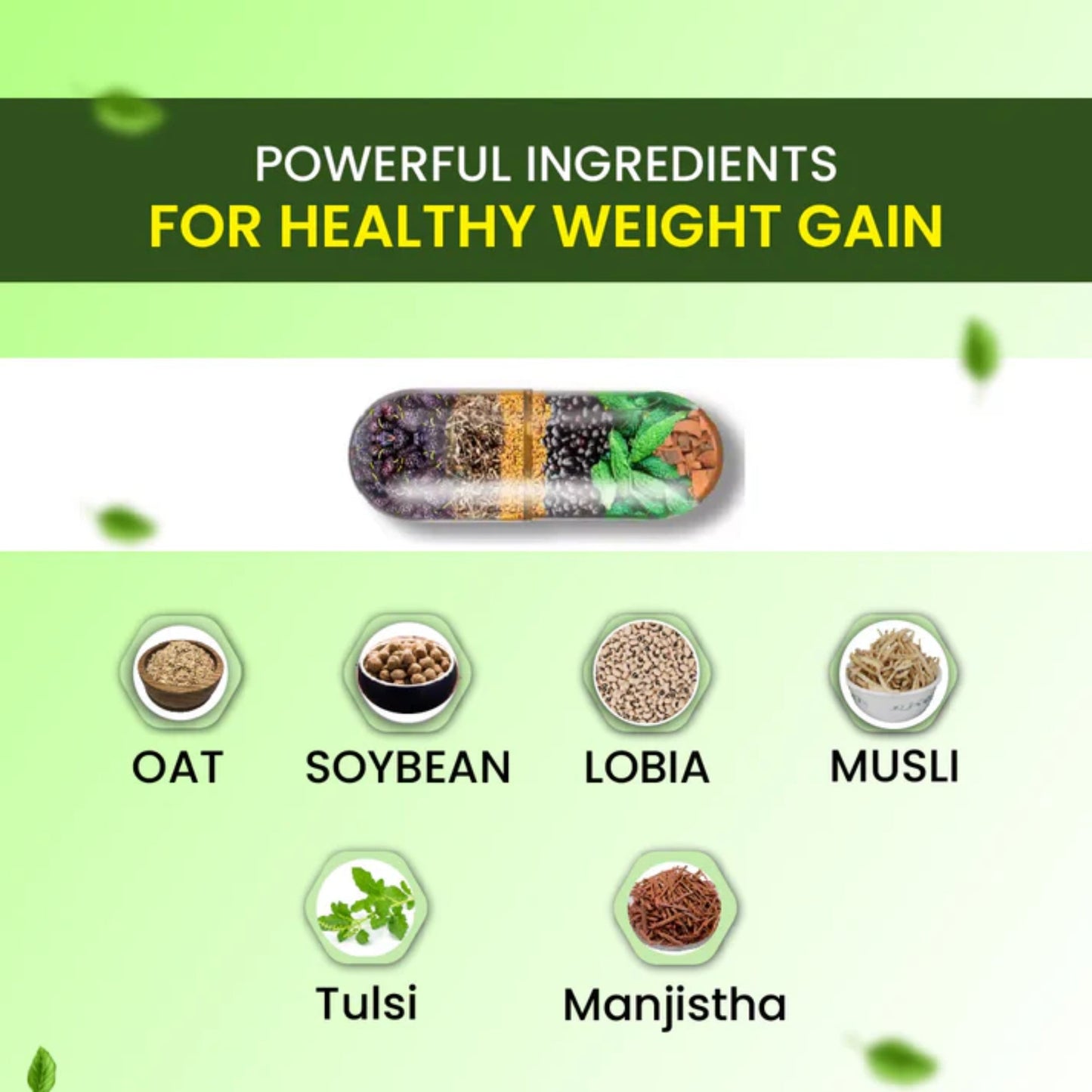 Cipzer Weight Gainer 60 Capsules | Herbal Appetite Booster for Healthy Weight Gain, Strength & Energy