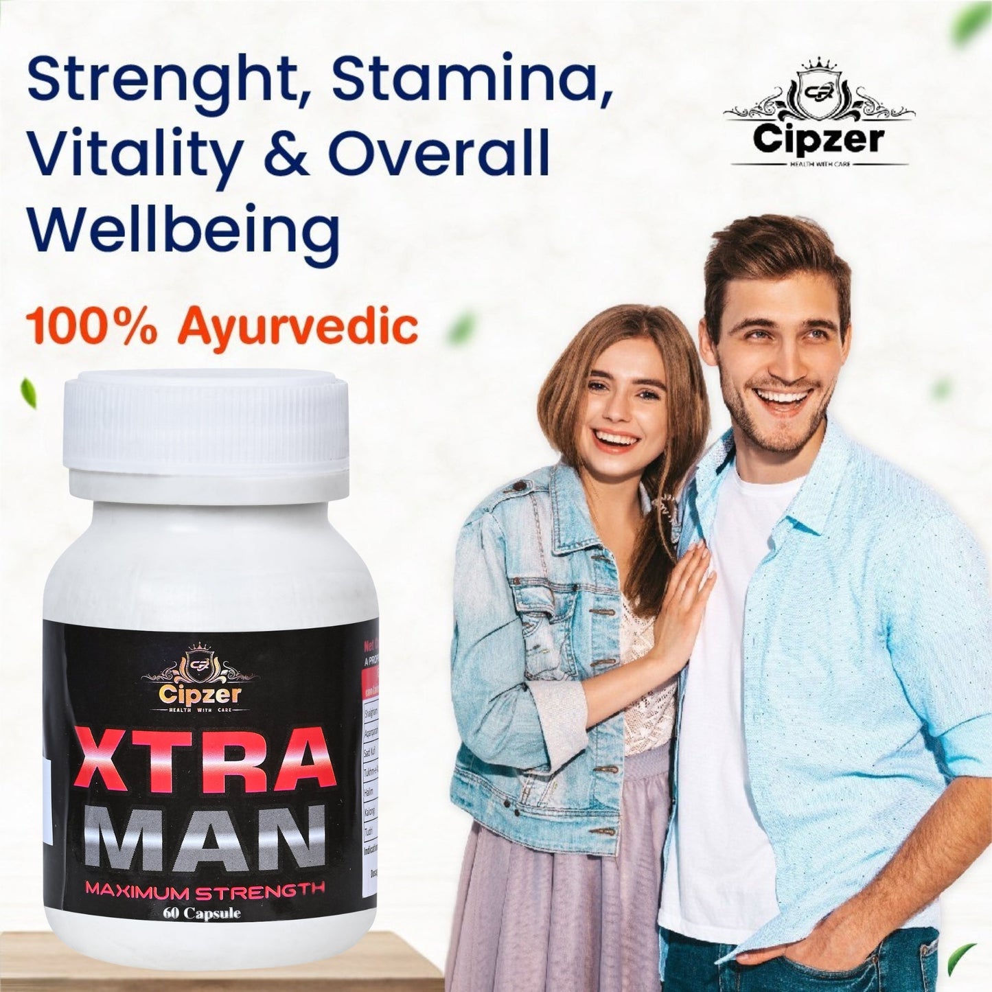 Cipzer Xtra Man 60 Capsules | Improve Sexual Stamina, Performance, Erectile Dysfunction & Power