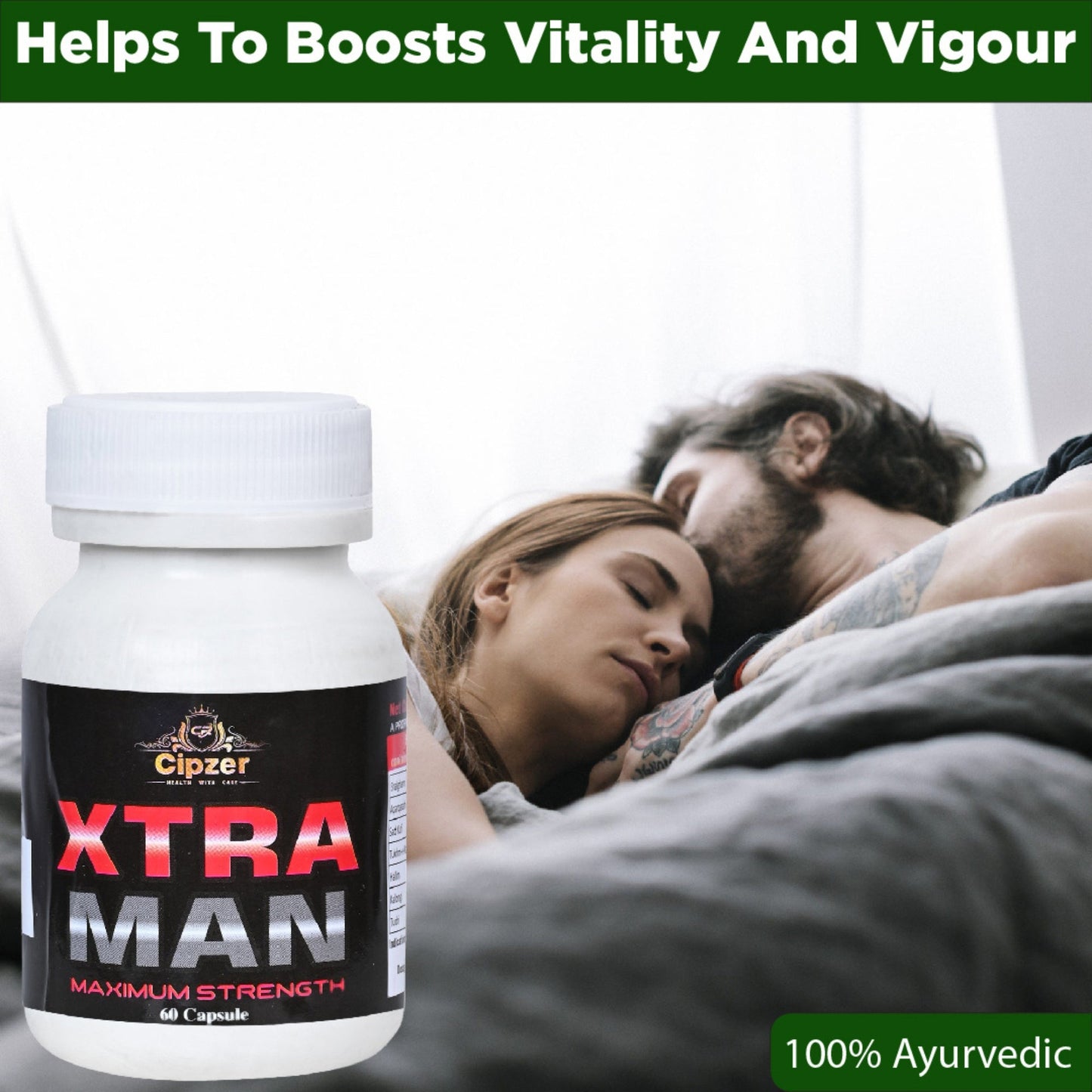 Cipzer Xtra Man 60 Capsules | Improve Sexual Stamina, Performance, Erectile Dysfunction & Power