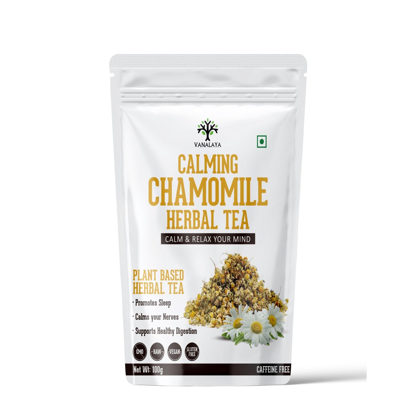 Vanalaya Calming Chamomile Herbal Tea From dried Chamomile Flowers for Sleep