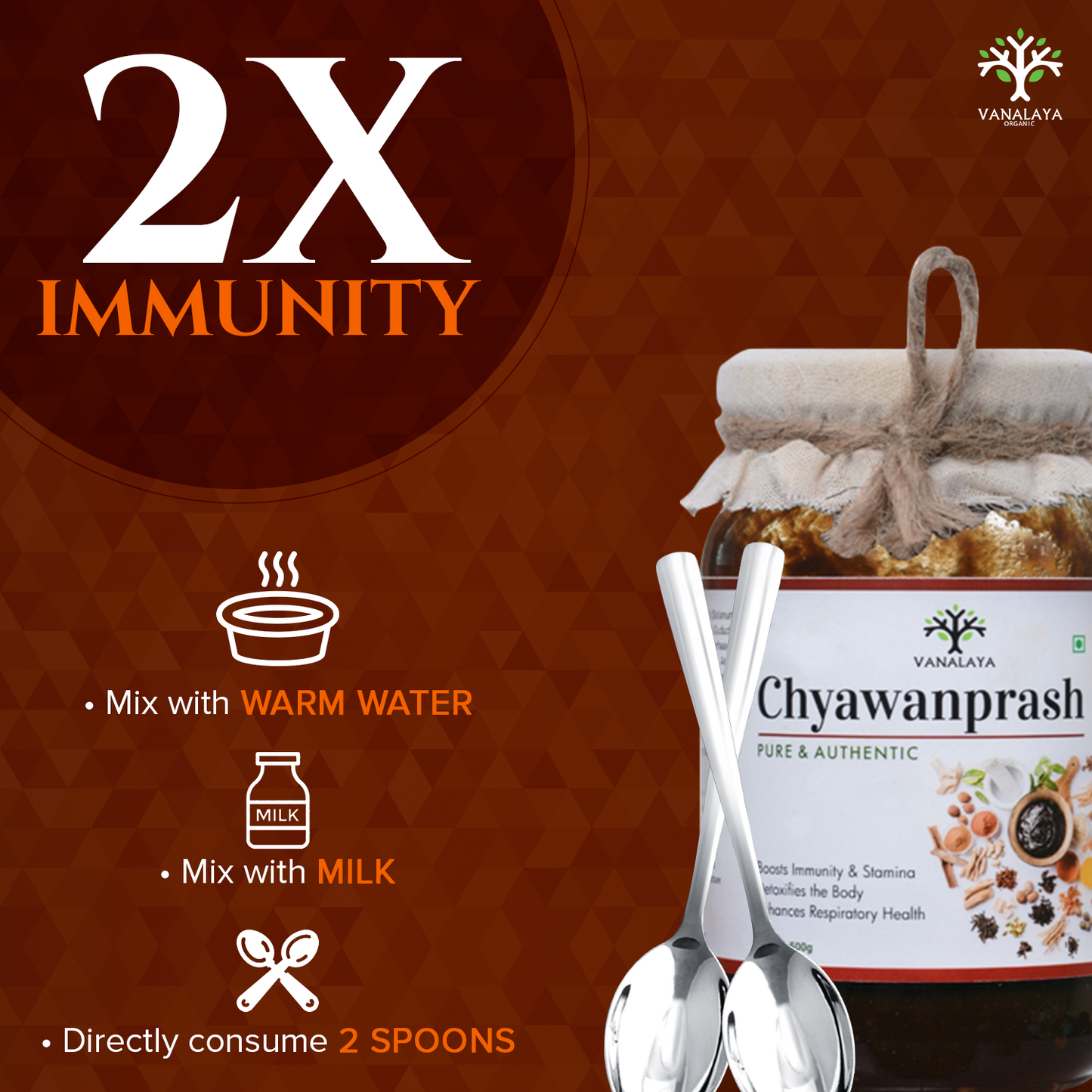 Vanalaya Organic Ayurvedic Chyawanprash for immunity boosting suitable for all age groups enriched with amla, Desi ghee & jagerry helps Build Strength and Stamina - 500gm