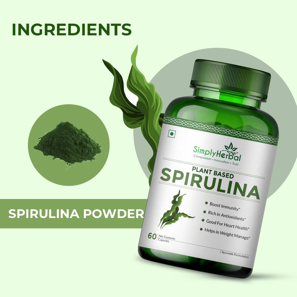 Simply Herbal Spirulina Capsules - 60 Capsules