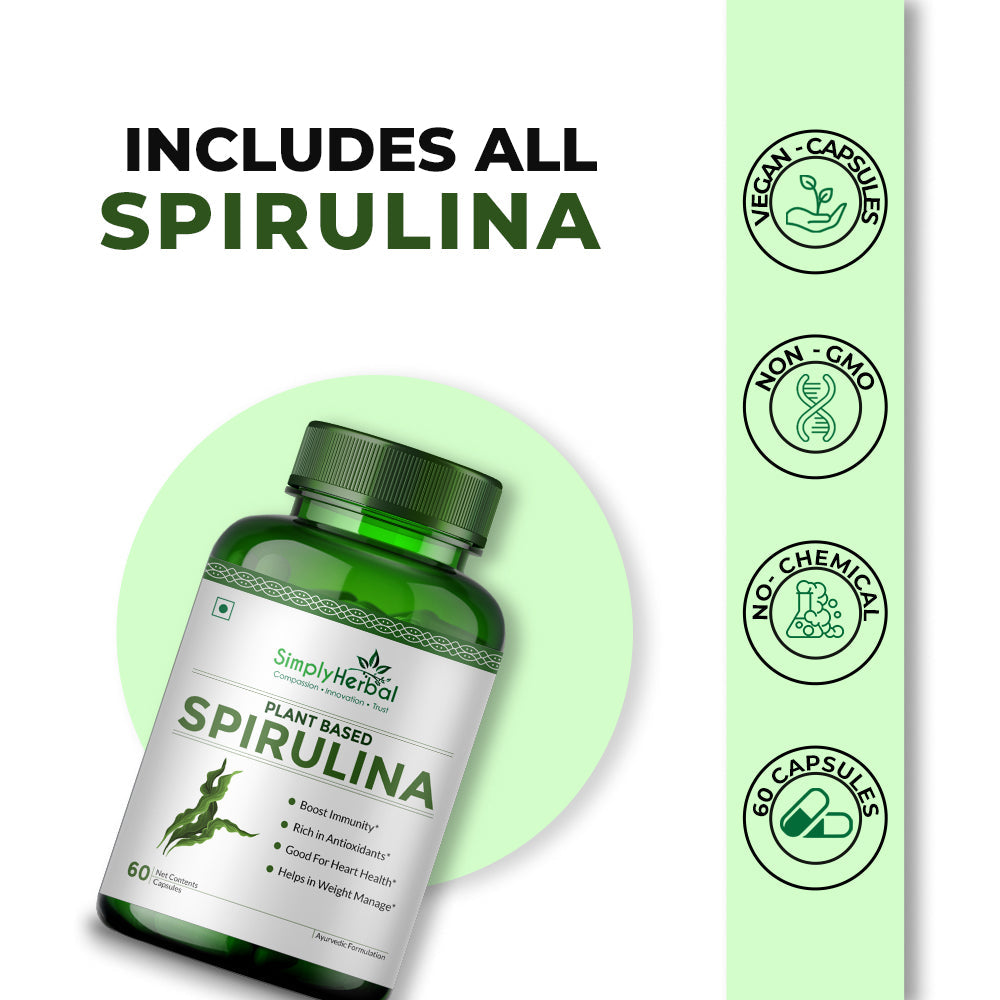 Simply Herbal Spirulina Capsules - 60 Capsules