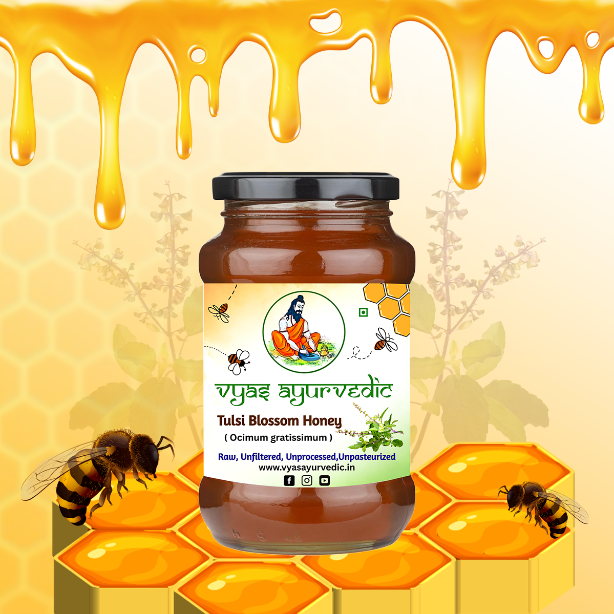 Vyas Ayurvedic Tulsi Raw Honey