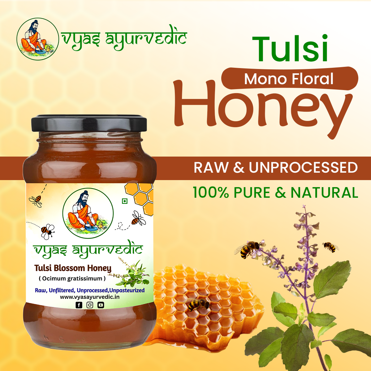Vyas Ayurvedic Tulsi Raw Honey