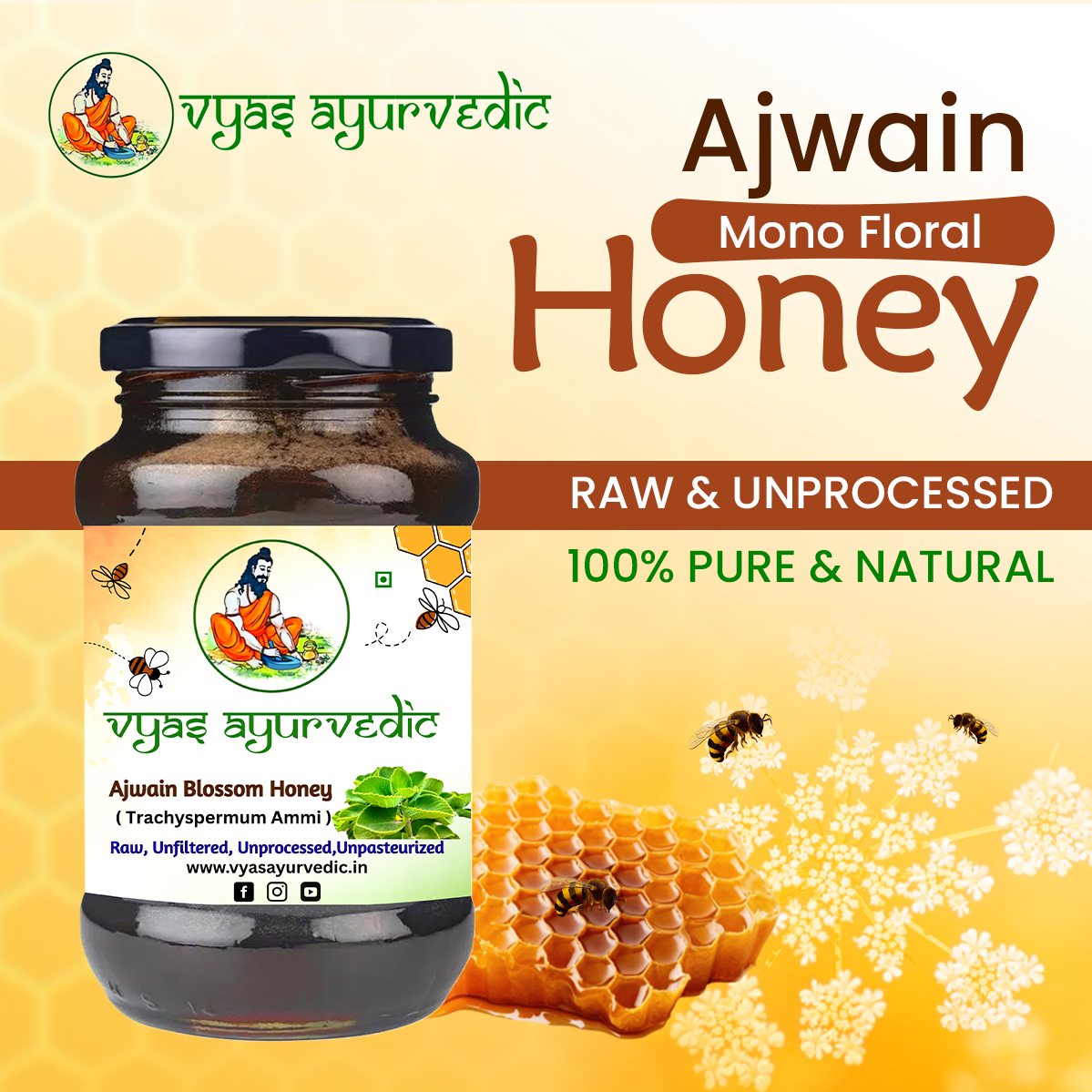 Vyas Ayurvedic Ajwain Raw Honey
