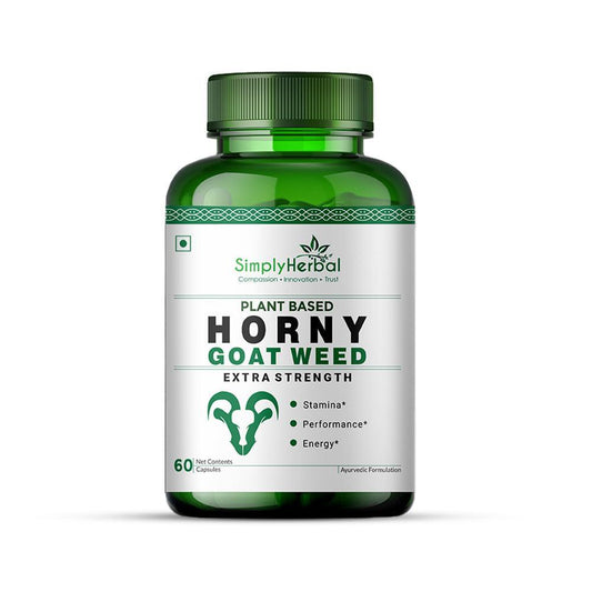 Simply Herbal Horny Goat Weed Capsule - Plant Based 800 MG Horny Goat Weed Capsules with Maca Root Extract Powder - 60 Veg Capsules