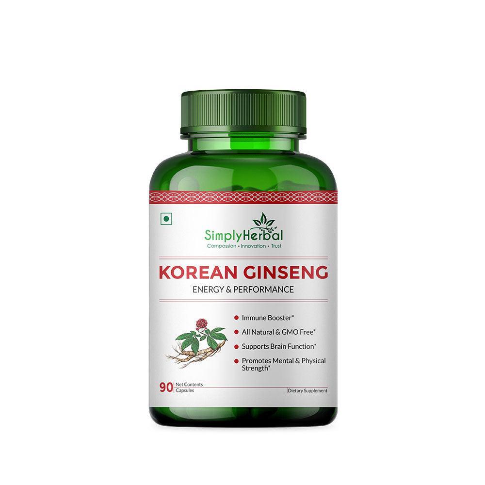 Simply Herbal Korean Ginseng Vegetarian Capsules