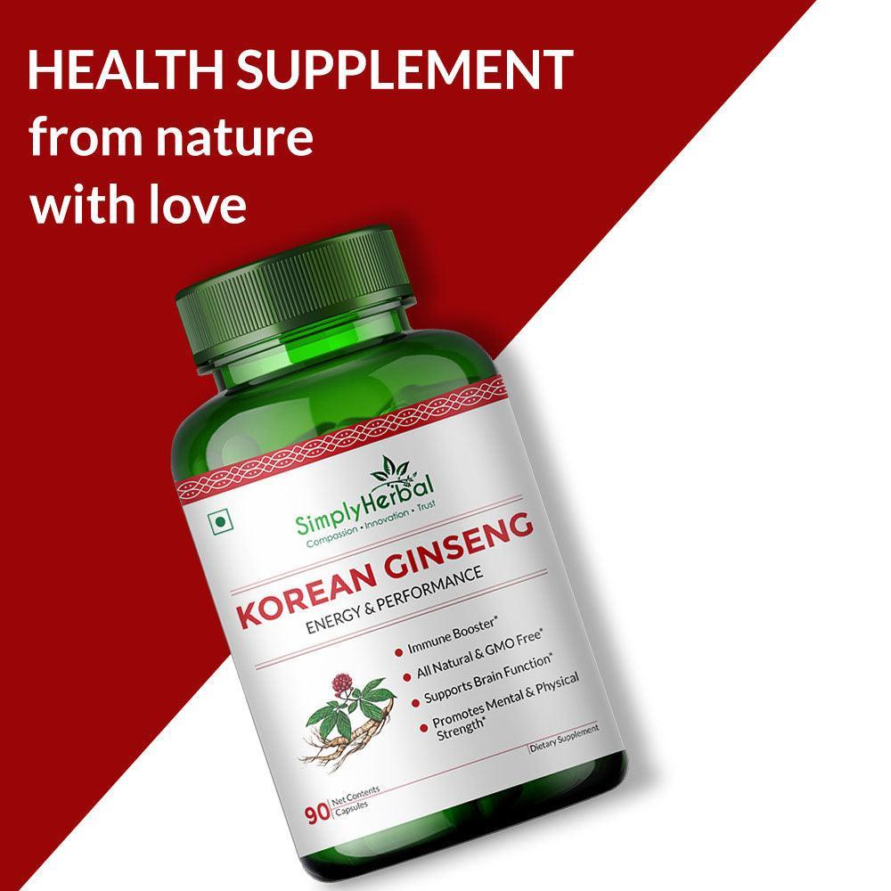 Simply Herbal Korean Ginseng Vegetarian Capsules
