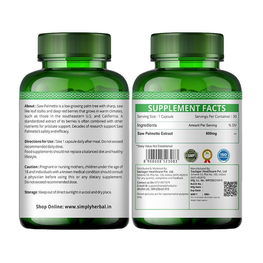 Simply Herbal Saw Palmetto Capsule - 30 Veg Capsules