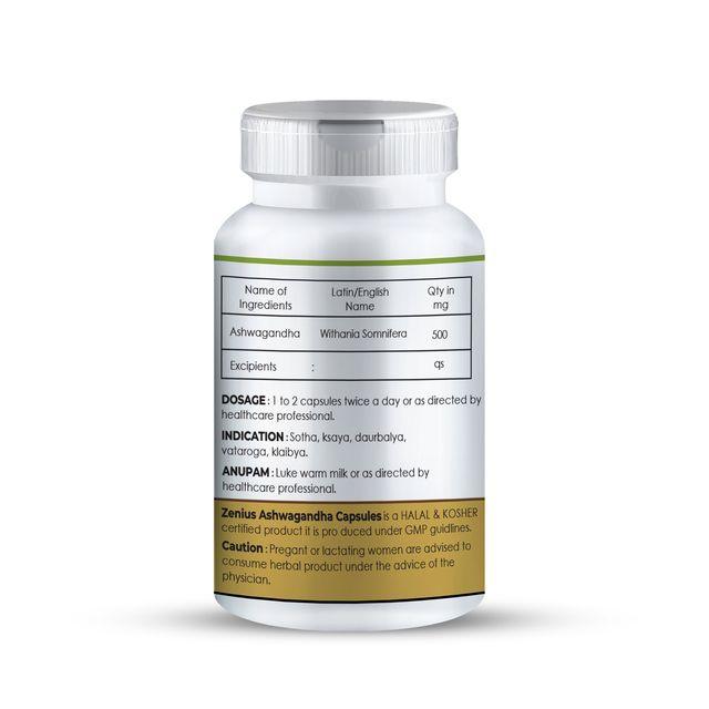Zenius Ashwagand Capsules - Ashwagandha Capsules for Immunity and General Wellness - 60 Capsules
