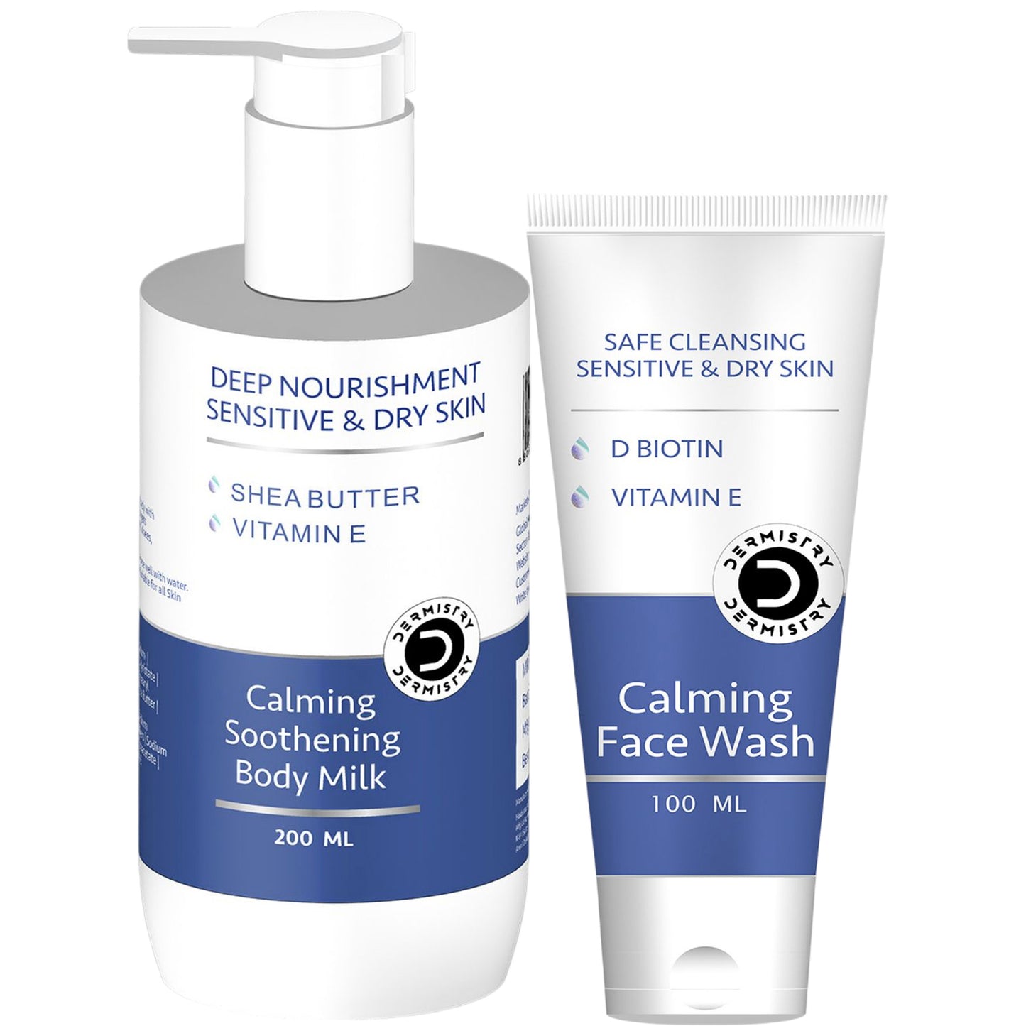 Dermistry Sensitive Dry Skin Moisturizing Body Lotion & Sulphate Soap Free Gentle Cleanser Face Wash