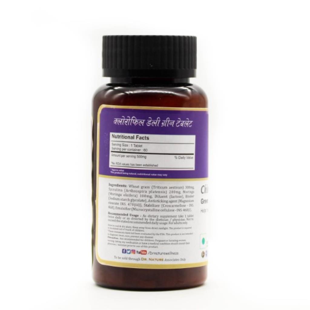 Dr. Nature Chlorophyll Daily Green Tablet - 500mg - 60 Tablets