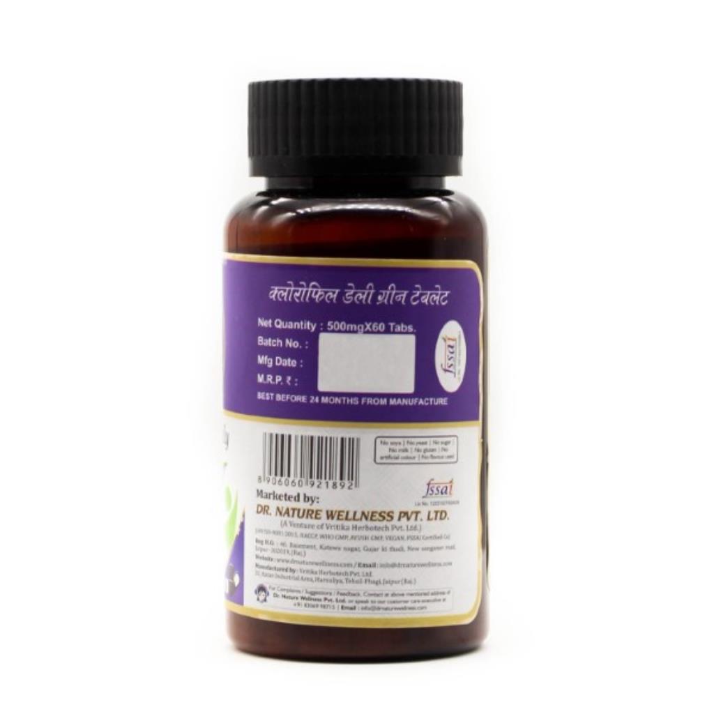 Dr. Nature Chlorophyll Daily Green Tablet - 500mg - 60 Tablets