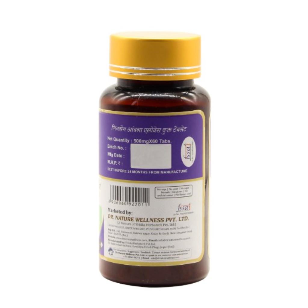 Dr. Nature Ginseng with Amla Aloevera Tablet - 500mg - 60 Tablets