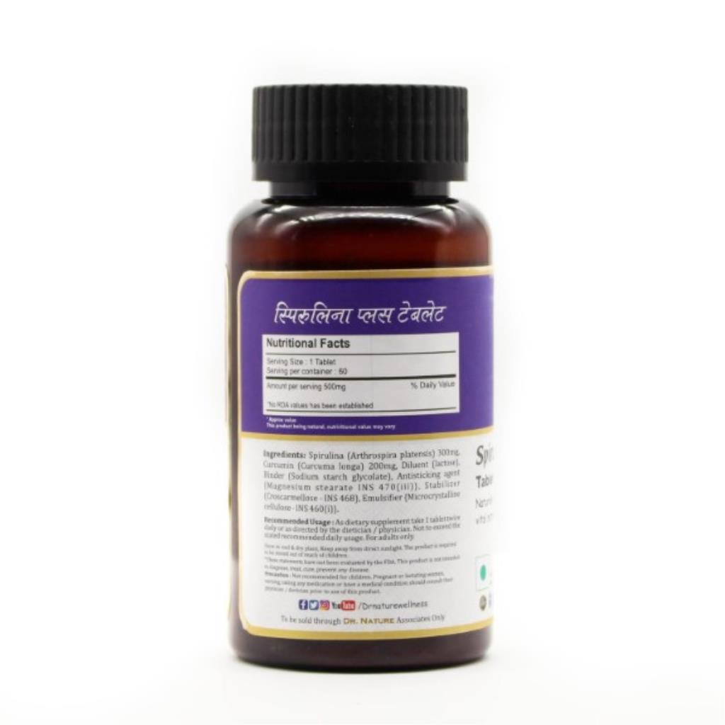 Dr. Nature Spirulina Plus Tablet - 500mg - 60 Tablets