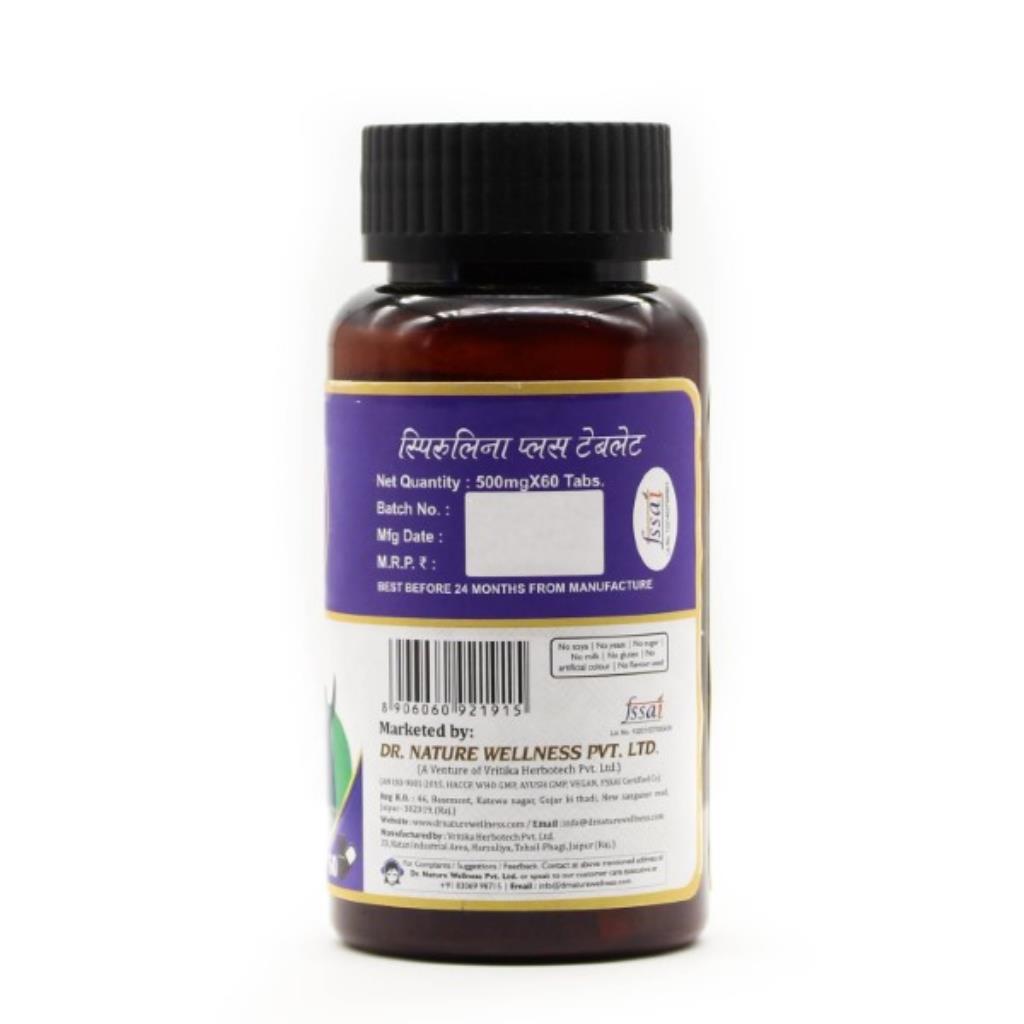Dr. Nature Spirulina Plus Tablet - 500mg - 60 Tablets