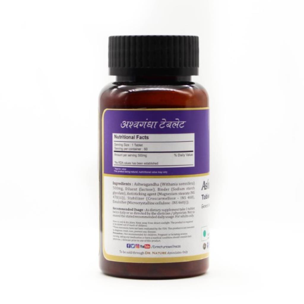 Dr. Nature Ashwagandha Tablet - 500mg - 60 Tablets