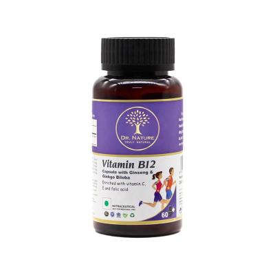 Dr. Nature Vitamin B12 Capsule with Ginseng & Ginkgo Biloba - 500mg - 60 Capsules