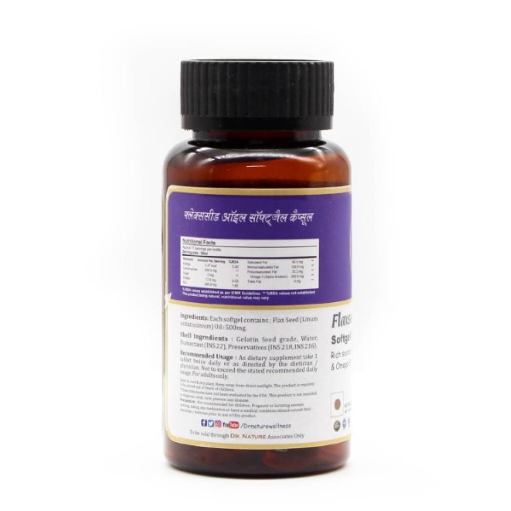 Dr. Nature Flaxseed Oil Softgel Capsule - 500mg - 60 Capsules