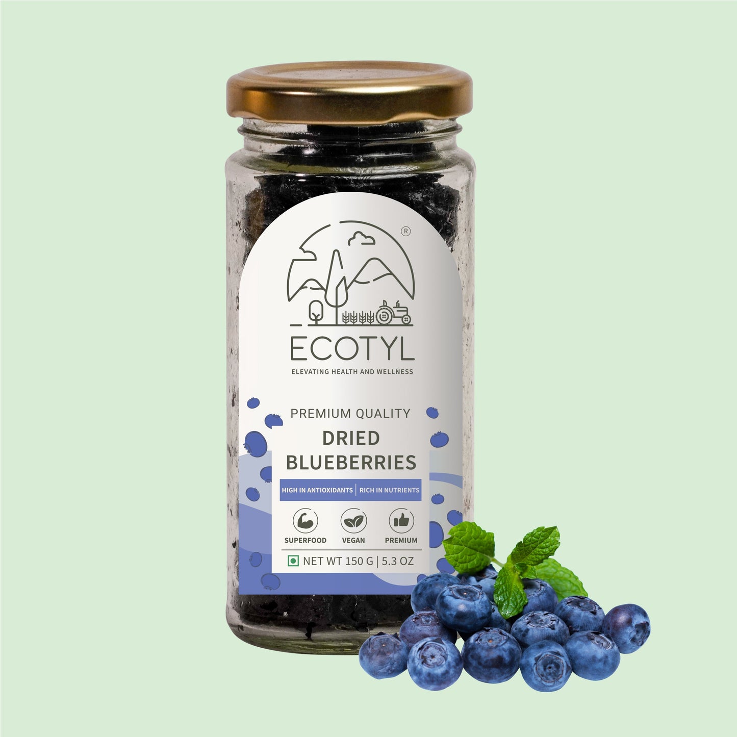 Ecotyl Dried Blueberries - 150gm