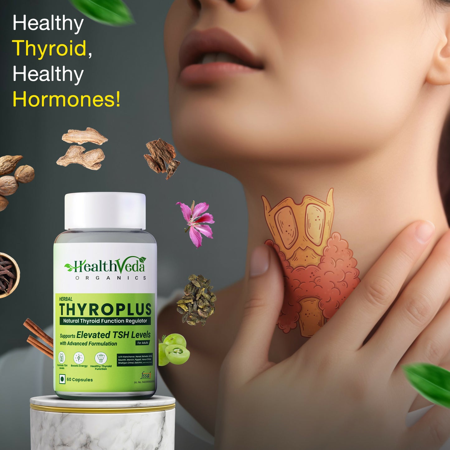 Health Veda Organics Thyroplus Veg Capsule - 60 Capsules
