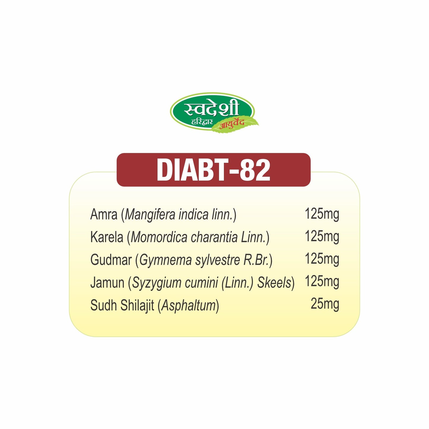 Swadeshi Diabt-82 Tablet | Helps Manage Blood Sugar Levels - 60 Tab