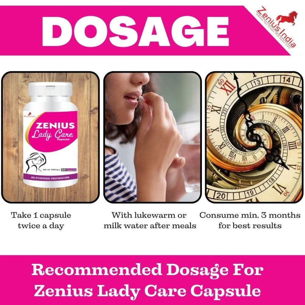 Zenius Lady Care Capsule for Leucorrhoea/White Discharge - 60 Capsules