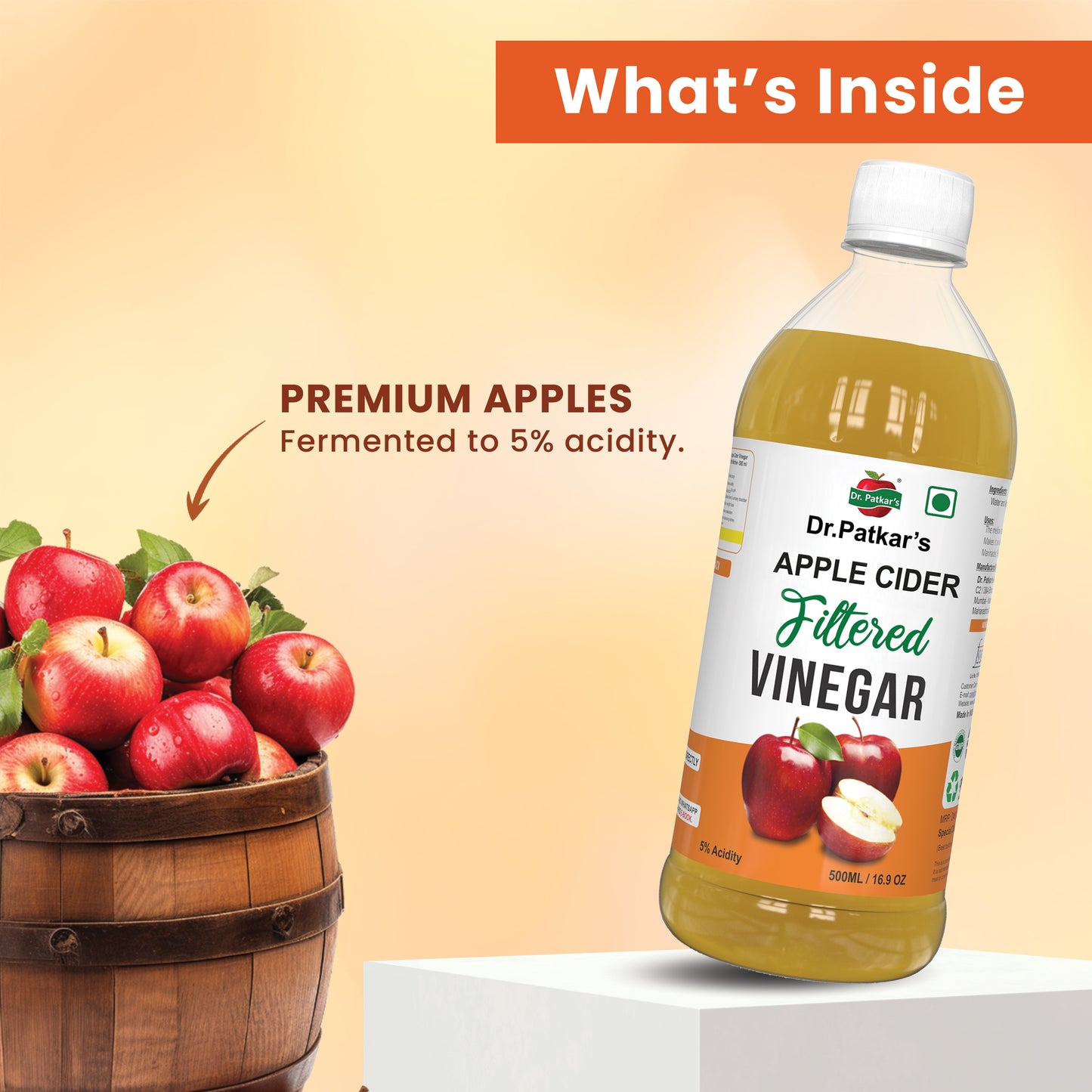 Dr. Patkar’s Apple cider Filtered Vinegar - 500ml